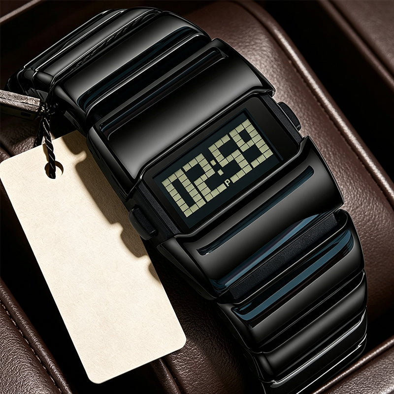 💼 Luxus-Digitaluhr für Herren – Poliertes Metallgehäuse, klares Display & eleganter Stil – Perfekt für Alltag, Büro & besondere Anlässe ✨