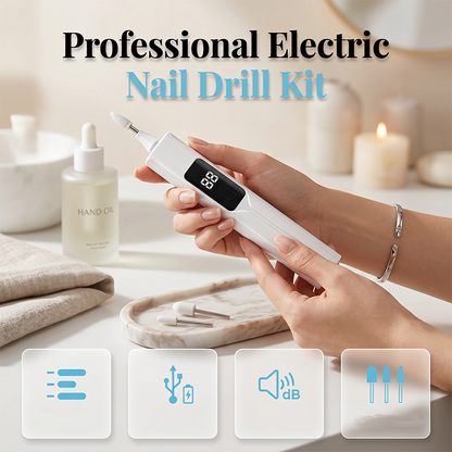 💅 Professionelles Elektrisches Nagelfräser-Set – Wechselköpfe, LED-Anzeige & Präzision – Maniküre und Pediküre zu Hause 🏠