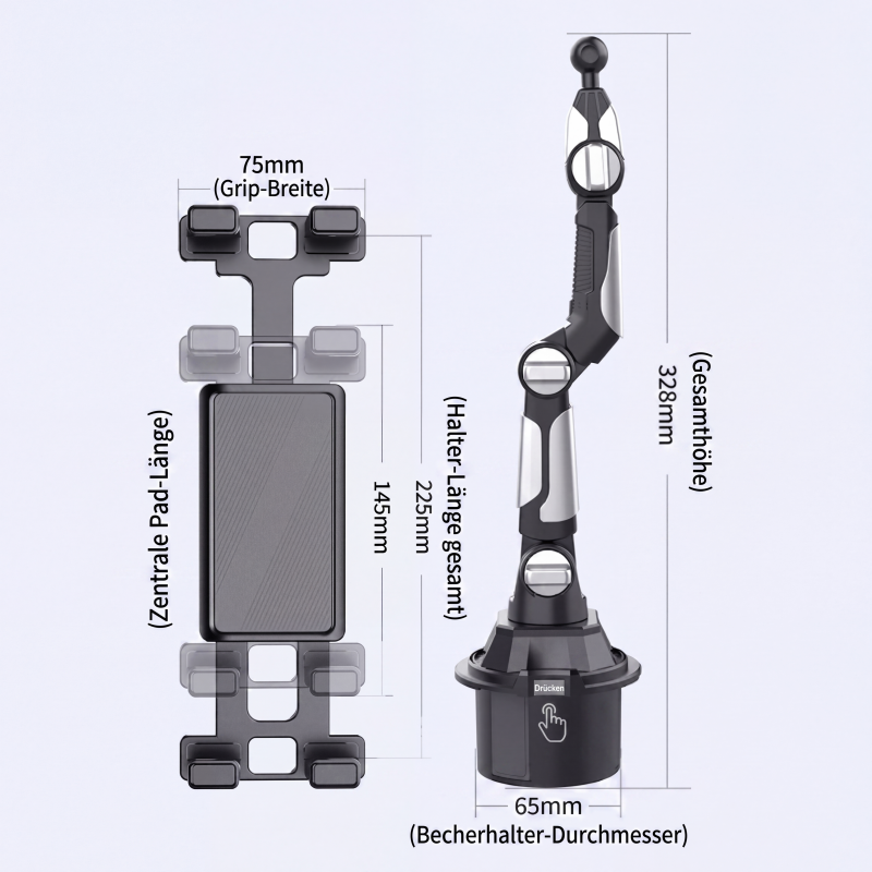 ⏰Klappbarer Auto-Becherhalter-Tablethalter