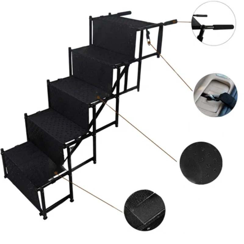 🐕 50% RABATT! 🚗 Tragbare faltbare Hunde-Autotreppe – Rutschfest, robust & kompakt – Perfekt für kleine & ältere Hunde unterwegs ✨