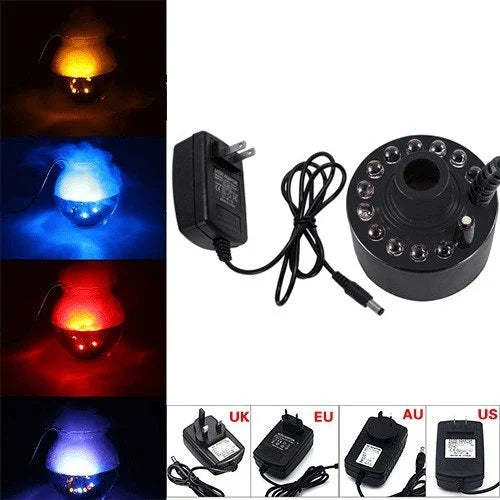 💨 LED-12-Farben Ultraschall-Vernebler – Luftbefeuchter für Teich, Aquarium & Deko – Nebeleffekt für eine einzigartige Atmosphäre ✨