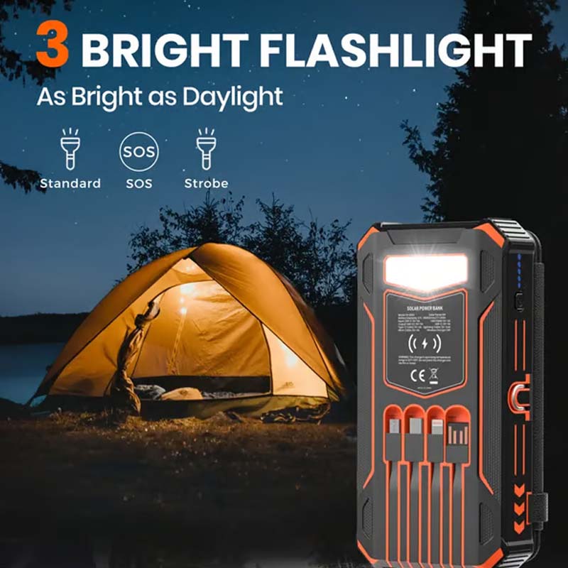 🔋 50% RABATT! ☀️ Solar-Powerbank 20000mAh mit LED-Taschenlampe – Solarladefunktion, hohe Kapazität & helles Licht – Ideal für Outdoor, Camping & Notfälle 🔦