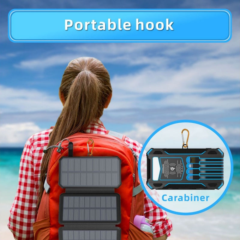 🔋 50% RABATT! ☀️ Solar-Powerbank 20000mAh mit LED-Taschenlampe – Solarladefunktion, hohe Kapazität & helles Licht – Ideal für Outdoor, Camping & Notfälle 🔦