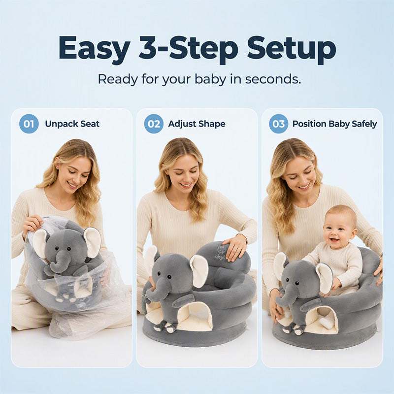 🐻  Cartoon‑Baby‑Stützsofa – Anti‑Roll‑Sitz mit stabiler Rückenlehne & weichem Plüsch – Perfekt für Kleinkinder zum Spielen & Entspannen ✨