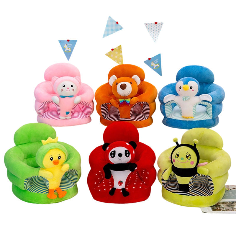 🐻  Cartoon‑Baby‑Stützsofa – Anti‑Roll‑Sitz mit stabiler Rückenlehne & weichem Plüsch – Perfekt für Kleinkinder zum Spielen & Entspannen ✨
