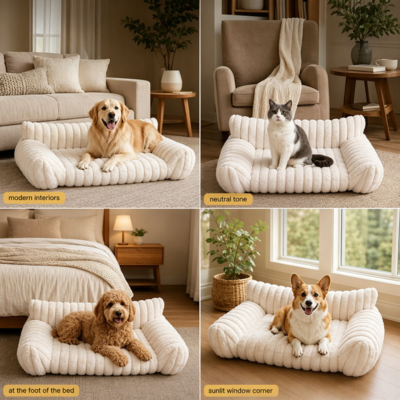 🛋️ 50% RABATT! 🐾 Gemütliches Sofa-Haustierbett – Weich, stützend & kuschelig – Perfekt für Hunde & Katzen zum Entspannen im Wohnzimmer ✨