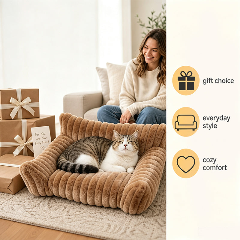 🛋️ 50% RABATT! 🐾 Gemütliches Sofa-Haustierbett – Weich, stützend & kuschelig – Perfekt für Hunde & Katzen zum Entspannen im Wohnzimmer ✨