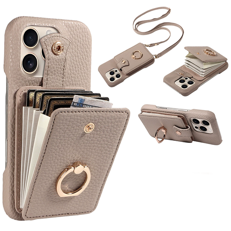 👜🔒 Crossbody-Geldbörsen-Handyhülle – RFID-Schutz, Fächergeldbörse, abnehmbarer Riemen & Litschi-Muster PU-Leder. Über 19.362 stilvolle & sichere Träger!✨