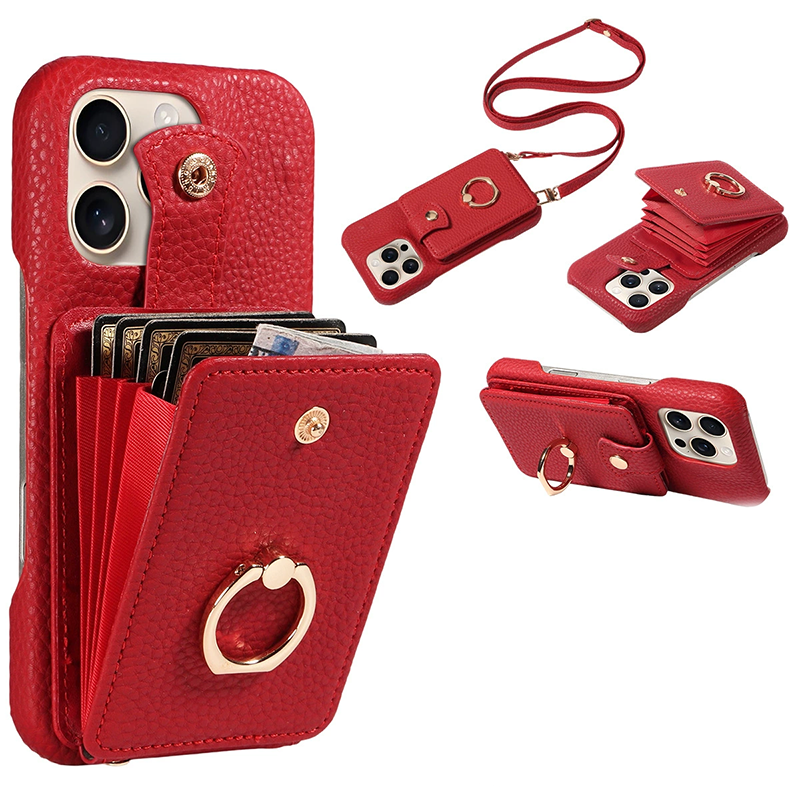 👜🔒 Crossbody-Geldbörsen-Handyhülle – RFID-Schutz, Fächergeldbörse, abnehmbarer Riemen & Litschi-Muster PU-Leder. Über 19.362 stilvolle & sichere Träger!✨
