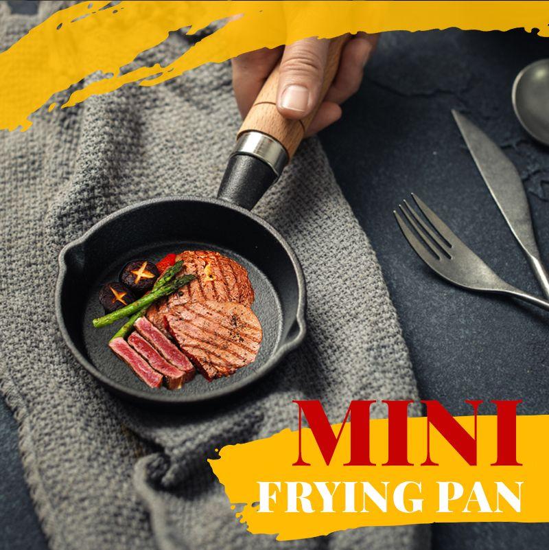 📢📢 JETZT 50 % RABATT & Auf Lager ⏰ 🍳 Mini Antihaft-Eisenpfanne 10 cm – Gesundes Gusseisen, Gleichmäßige Wärme & Holzgriff ✨