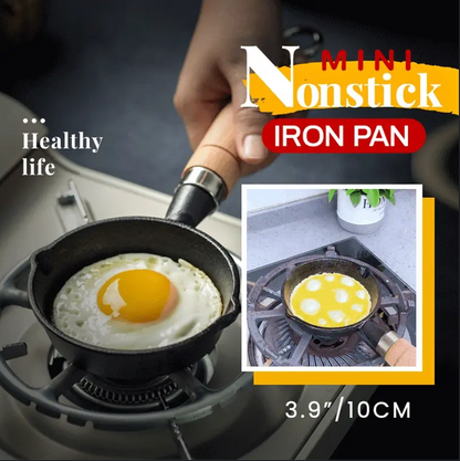 📢📢 JETZT 50 % RABATT & Auf Lager ⏰ 🍳 Mini Antihaft-Eisenpfanne 10 cm – Gesundes Gusseisen, Gleichmäßige Wärme & Holzgriff ✨