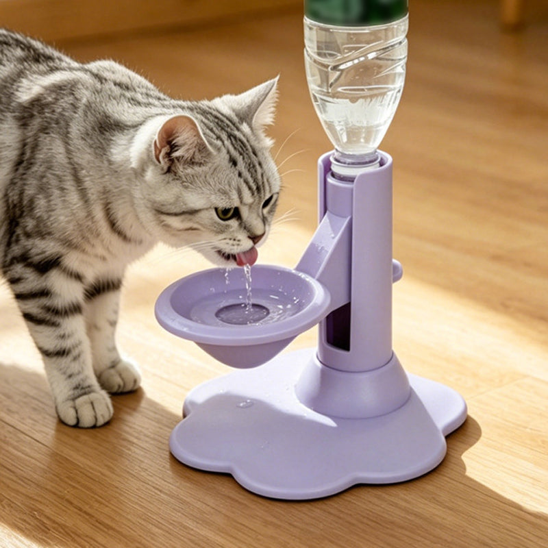 🐱  💧 Katzenwasserbrunnen mit verstellbarer Halswirbelsäule – 3-stufig höhenverstellbar, rutschfest & automatische Nachfüllung – Für gesundes Trinken & mehr Komfort ✨