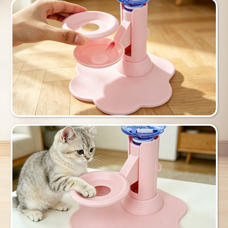 🐱  💧 Katzenwasserbrunnen mit verstellbarer Halswirbelsäule – 3-stufig höhenverstellbar, rutschfest & automatische Nachfüllung – Für gesundes Trinken & mehr Komfort ✨