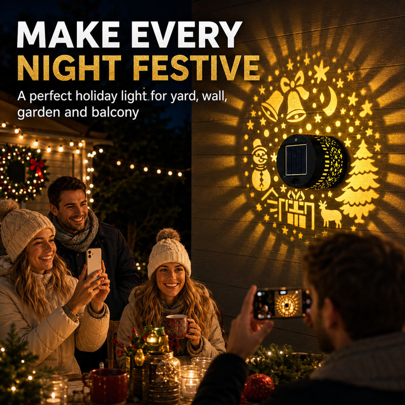 🎄 Solar-Wandleuchte für Weihnachtsdeko – wetterfest & kabellos für Garten, Balkon & Terrasse