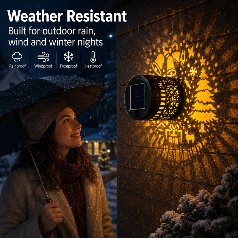 🎄 Solar-Wandleuchte für Weihnachtsdeko – wetterfest & kabellos für Garten, Balkon & Terrasse