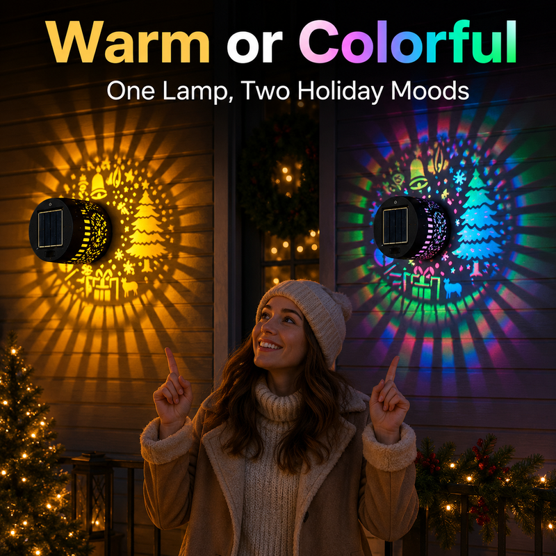 🎄 Solar-Wandleuchte für Weihnachtsdeko – wetterfest & kabellos für Garten, Balkon & Terrasse