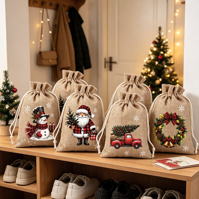 Weihnachts‑Geschenksäckchen – Festliche Motive, Kordelzug & strapazierfähig ✨