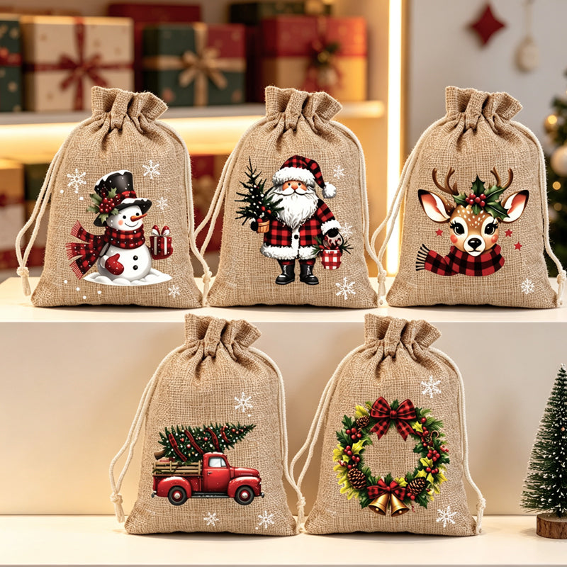 Weihnachts‑Geschenksäckchen – Festliche Motive, Kordelzug & strapazierfähig ✨