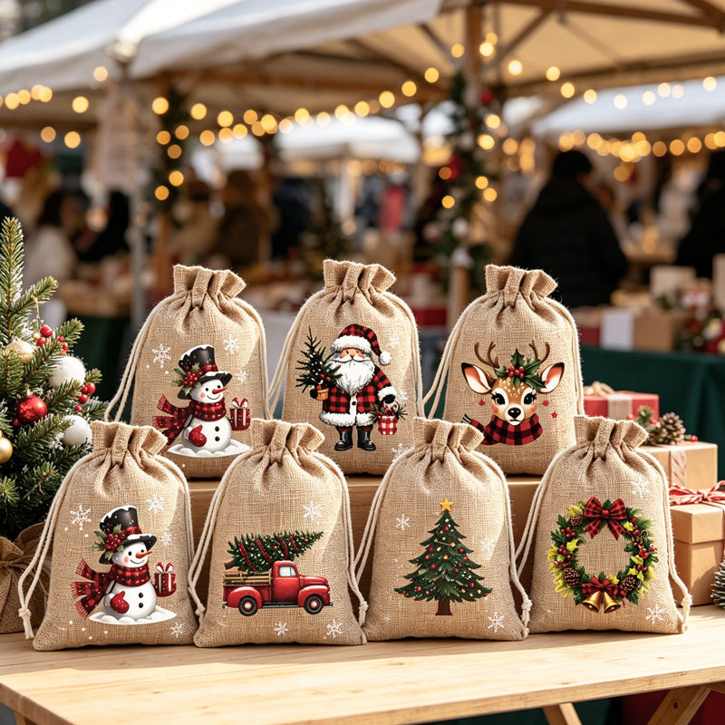 Weihnachts‑Geschenksäckchen – Festliche Motive, Kordelzug & strapazierfähig ✨
