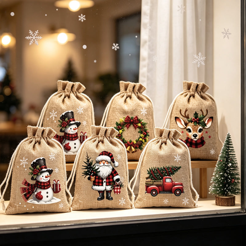 Weihnachts‑Geschenksäckchen – Festliche Motive, Kordelzug & strapazierfähig ✨