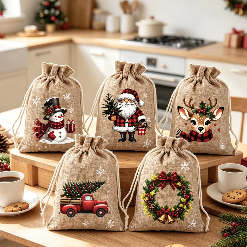 Weihnachts‑Geschenksäckchen – Festliche Motive, Kordelzug & strapazierfähig ✨