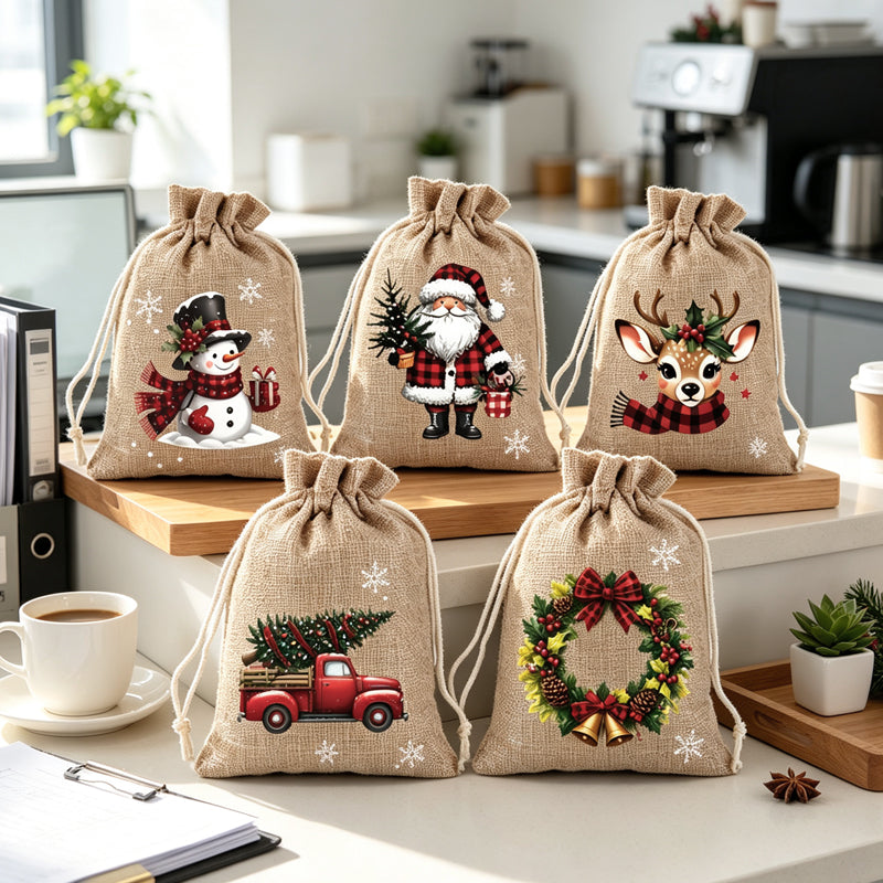 Weihnachts‑Geschenksäckchen – Festliche Motive, Kordelzug & strapazierfähig ✨