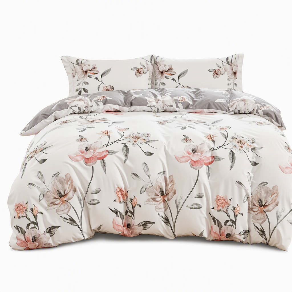 🌸 Bettwäsche mit Blumenmuster – Weich, gemütlich & ganzjährig ✨