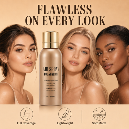 💧 Air-Spray-Foundation – wasserfest, atmungsaktiv & langanhaltend – samtiges Finish, einfach aufgesprüht – für jeden Hauttyp