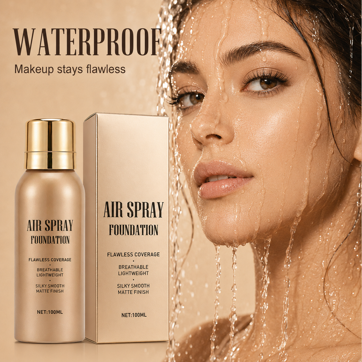 💧 Air-Spray-Foundation – wasserfest, atmungsaktiv & langanhaltend – samtiges Finish, einfach aufgesprüht – für jeden Hauttyp