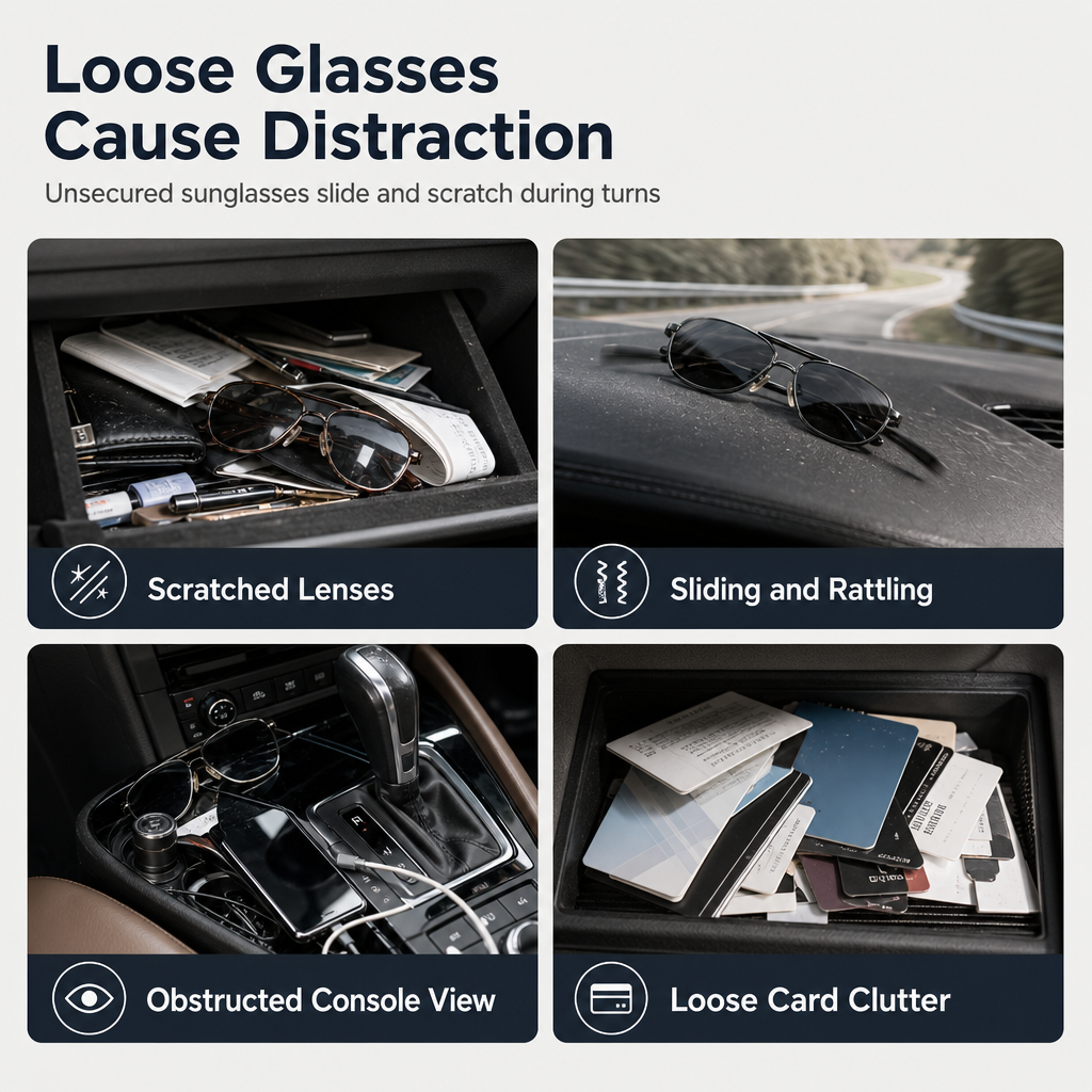⏰ Auto-Sonnenbrillenhalter mit Doppelclip, Brillenhalterung & Kartenclip🚗🕶️