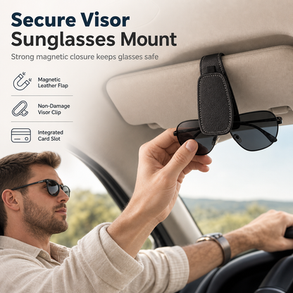 ⏰ Auto-Sonnenbrillenhalter mit Doppelclip, Brillenhalterung & Kartenclip🚗🕶️
