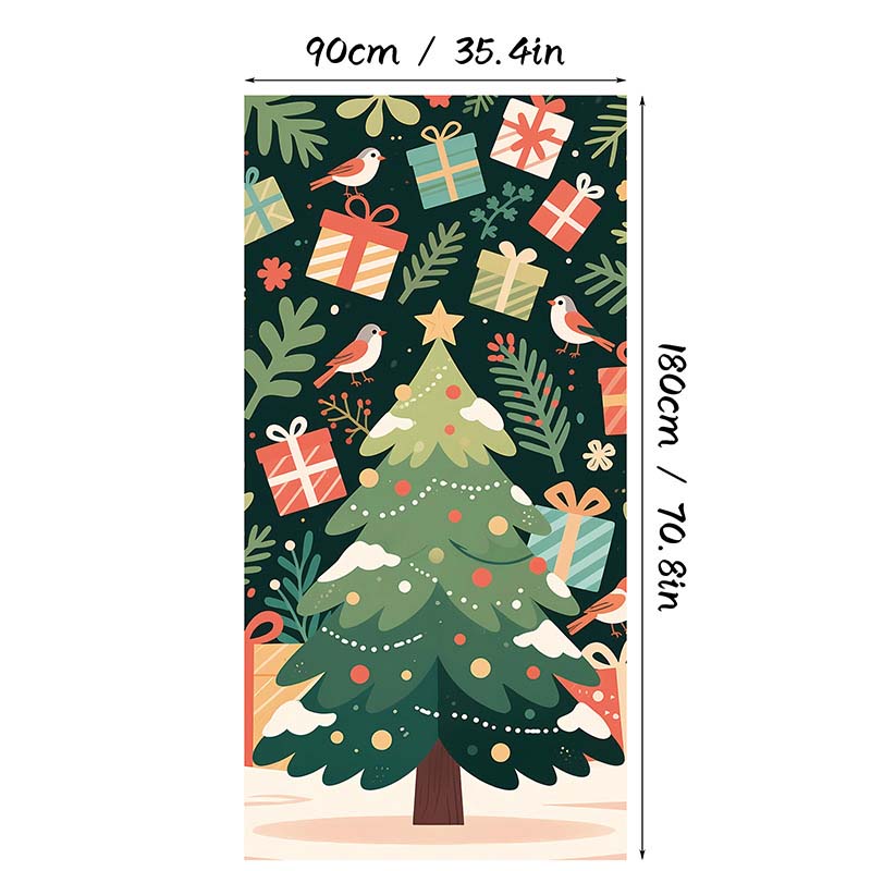 Weihnachtliche Türabdeckung für schnelle und stimmungsvolle Weihnachtsdekoration (90 × 180 cm)
