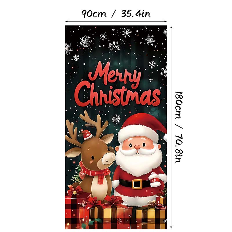 Weihnachtliche Türabdeckung für schnelle und stimmungsvolle Weihnachtsdekoration (90 × 180 cm)