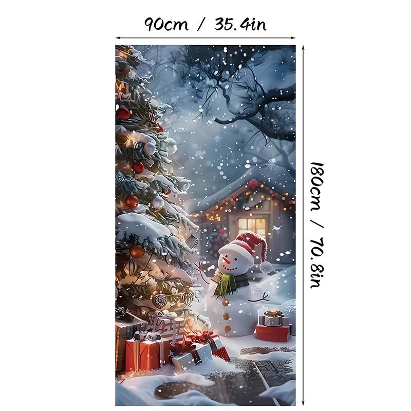 Weihnachtliche Türabdeckung für schnelle und stimmungsvolle Weihnachtsdekoration (90 × 180 cm)