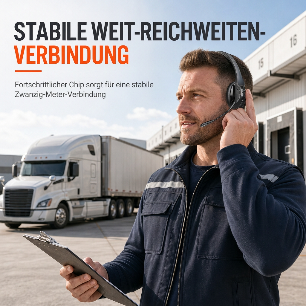 ⏰Drahtloses Bluetooth-Headset für Callcenter mit ENC-Umgebungsgeräuschunterdrückung und automatischer Kopplung für Kundenservice und Lkw-Fahrer