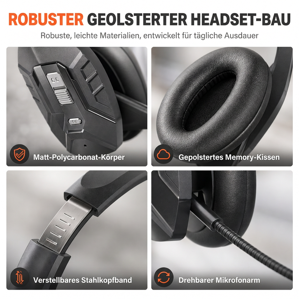 ⏰Drahtloses Bluetooth-Headset für Callcenter mit ENC-Umgebungsgeräuschunterdrückung und automatischer Kopplung für Kundenservice und Lkw-Fahrer