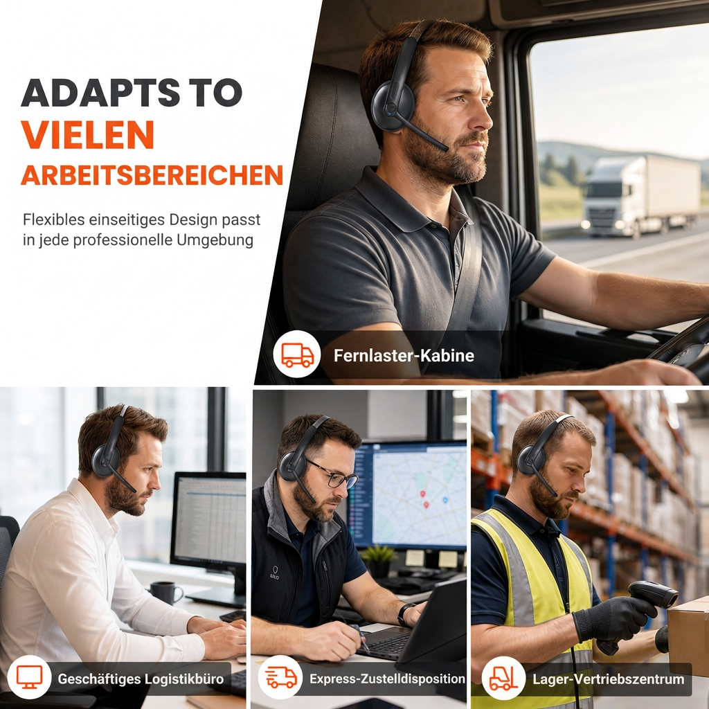 ⏰Drahtloses Bluetooth-Headset für Callcenter mit ENC-Umgebungsgeräuschunterdrückung und automatischer Kopplung für Kundenservice und Lkw-Fahrer
