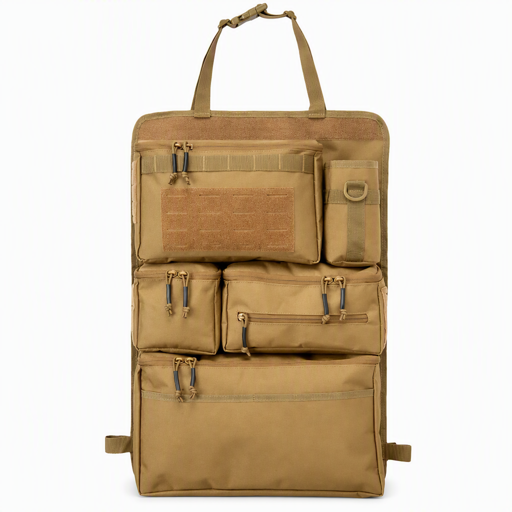 Robuster taktischer Rücksitz-Organizer für Autos aus Nylon, Mehrfachtaschen-Aufbewahrungstasche mit Reißverschluss für SUVs