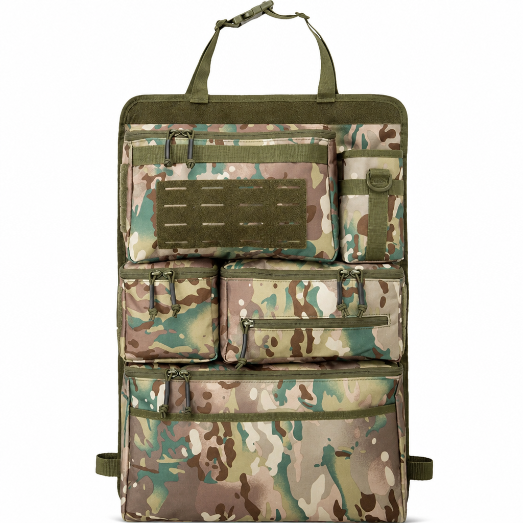 Robuster taktischer Rücksitz-Organizer für Autos aus Nylon, Mehrfachtaschen-Aufbewahrungstasche mit Reißverschluss für SUVs