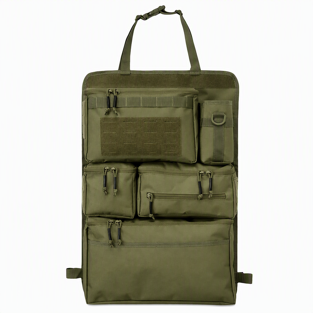 Robuster taktischer Rücksitz-Organizer für Autos aus Nylon, Mehrfachtaschen-Aufbewahrungstasche mit Reißverschluss für SUVs
