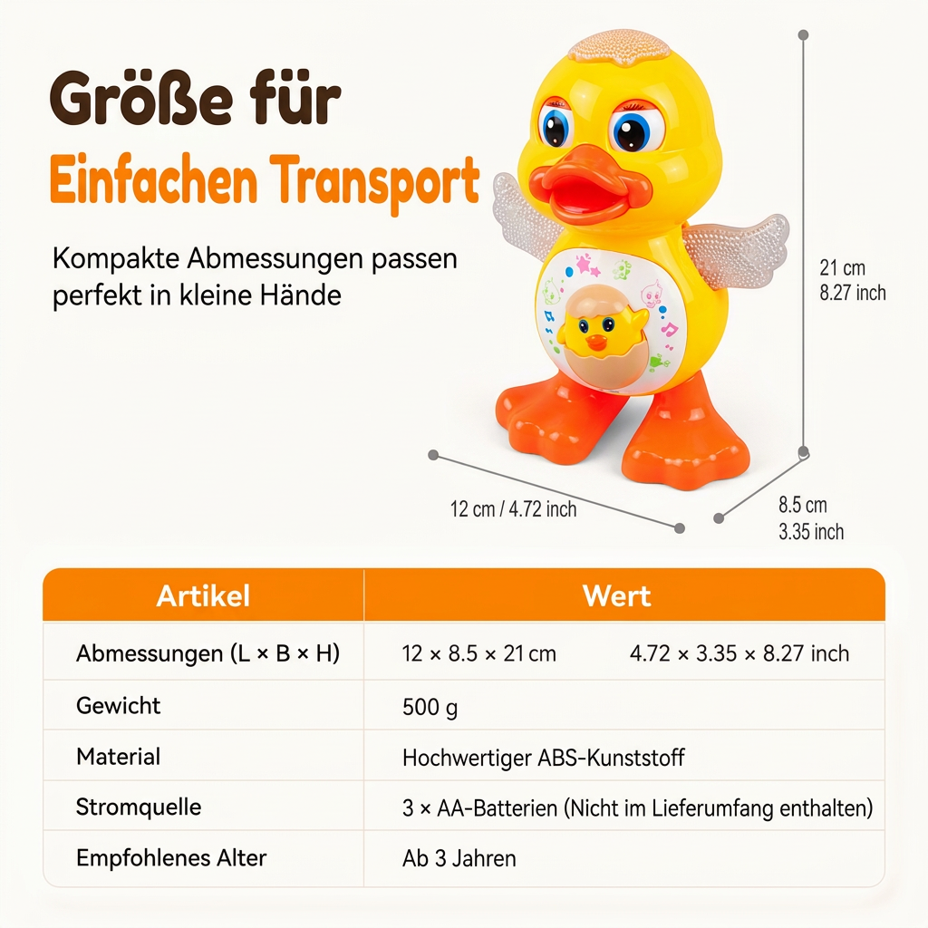Elektrisches singendes und tanzendes Enten-Spielzeug