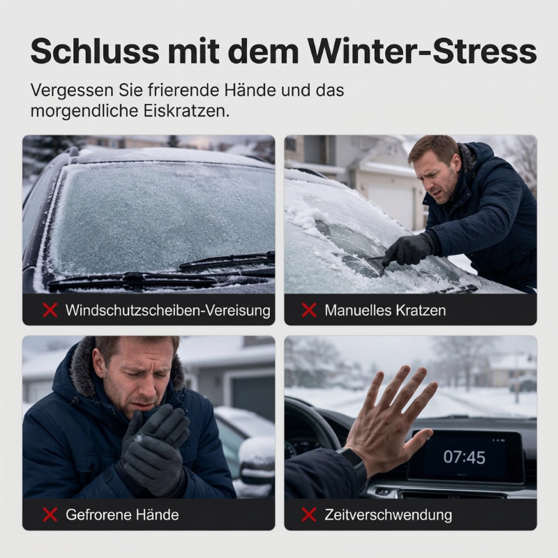 Magnetische Auto-Frontscheibenabdeckung, verdickt, wasserdicht – Sonnenschutz und Schneeschutz mit reflektierenden Streifen