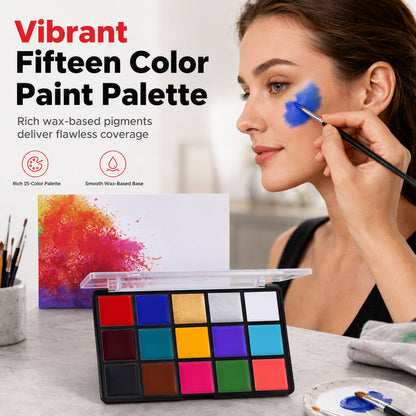 🎨 Palette mit 15 Farben ölbasierter Gesichts- und Körperfarbe