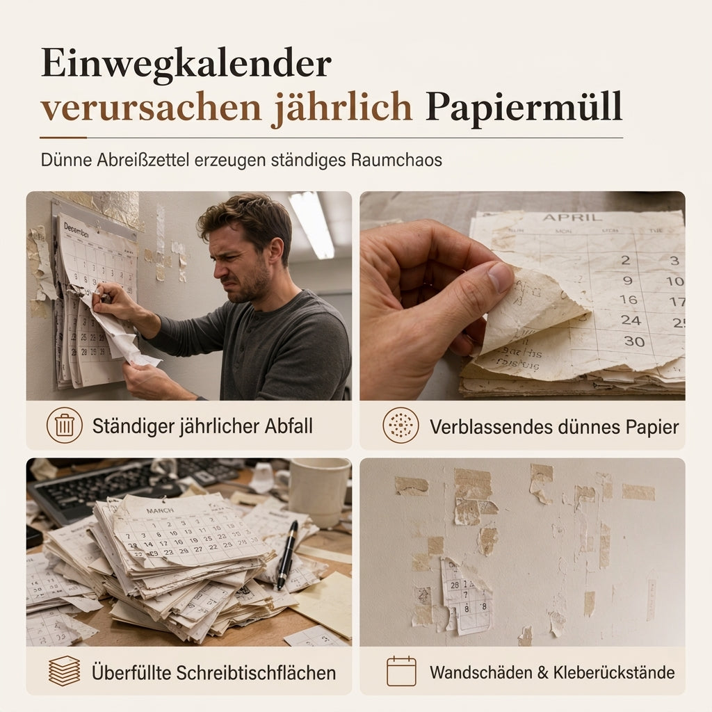 ⏰ Kreisformiger, hölzerner, drehbarer ewiger Kalender als Wanddekoration