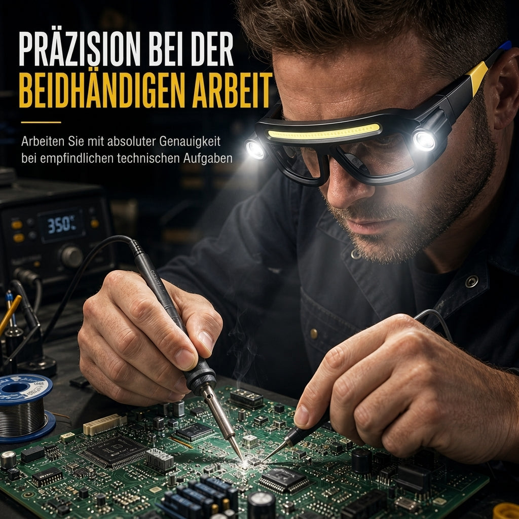 USB-aufladbares, doppelseitig klippbares Brillenzusatzlicht für Outdoor-Wandern und Lesen