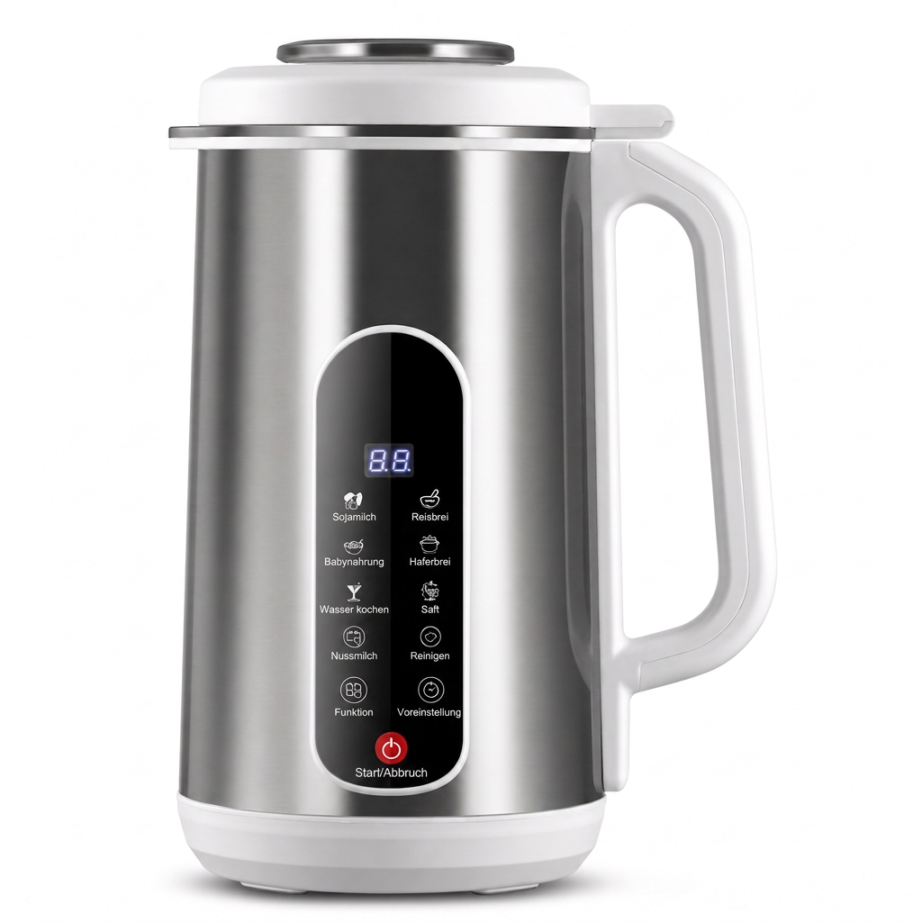 Multifunktionaler 304 Edelstahl Sojamilchbereiter und Hochleistungsmixer mit großer Kapazität, filterfrei, Haushaltsnahrungsprozessor mit intelligenter Zeitschaltuhr