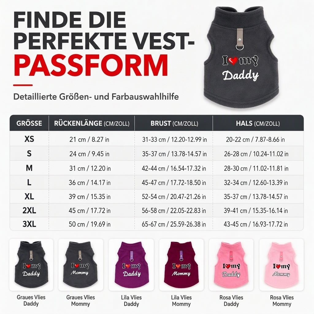 ✨ Warmes Haustierpullover mit Leinenring — "Love Dad & Mum"-Design ❄️