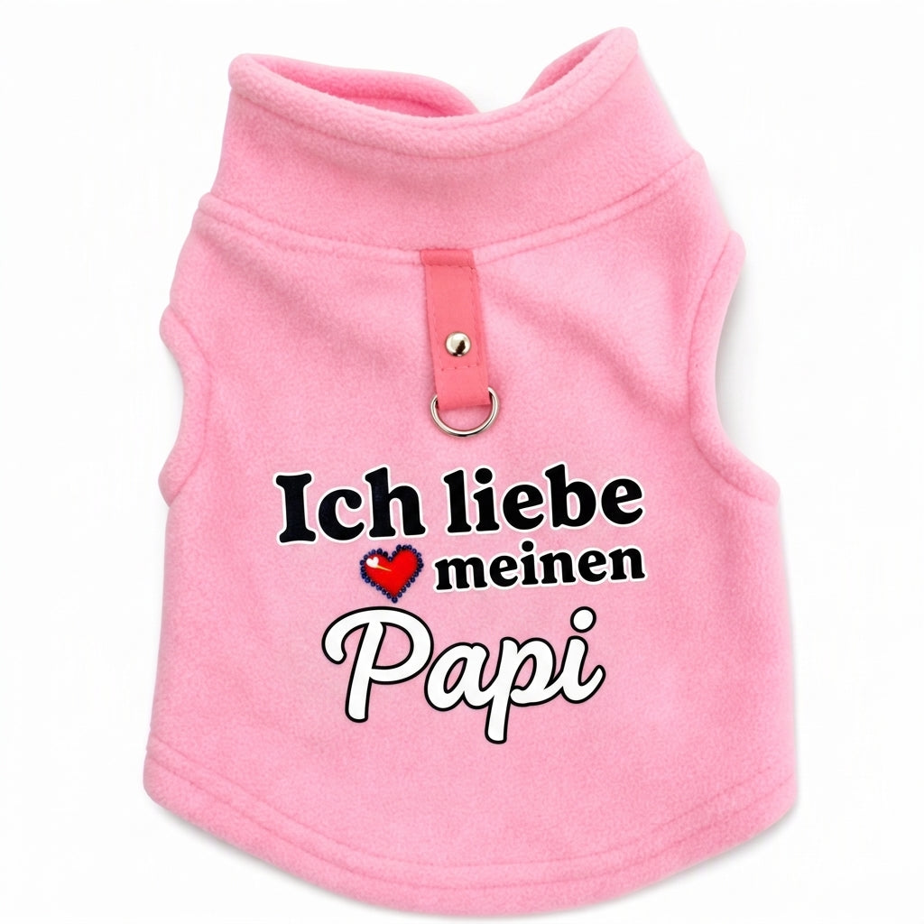 ✨ Warmes Haustierpullover mit Leinenring — "Love Dad & Mum"-Design ❄️