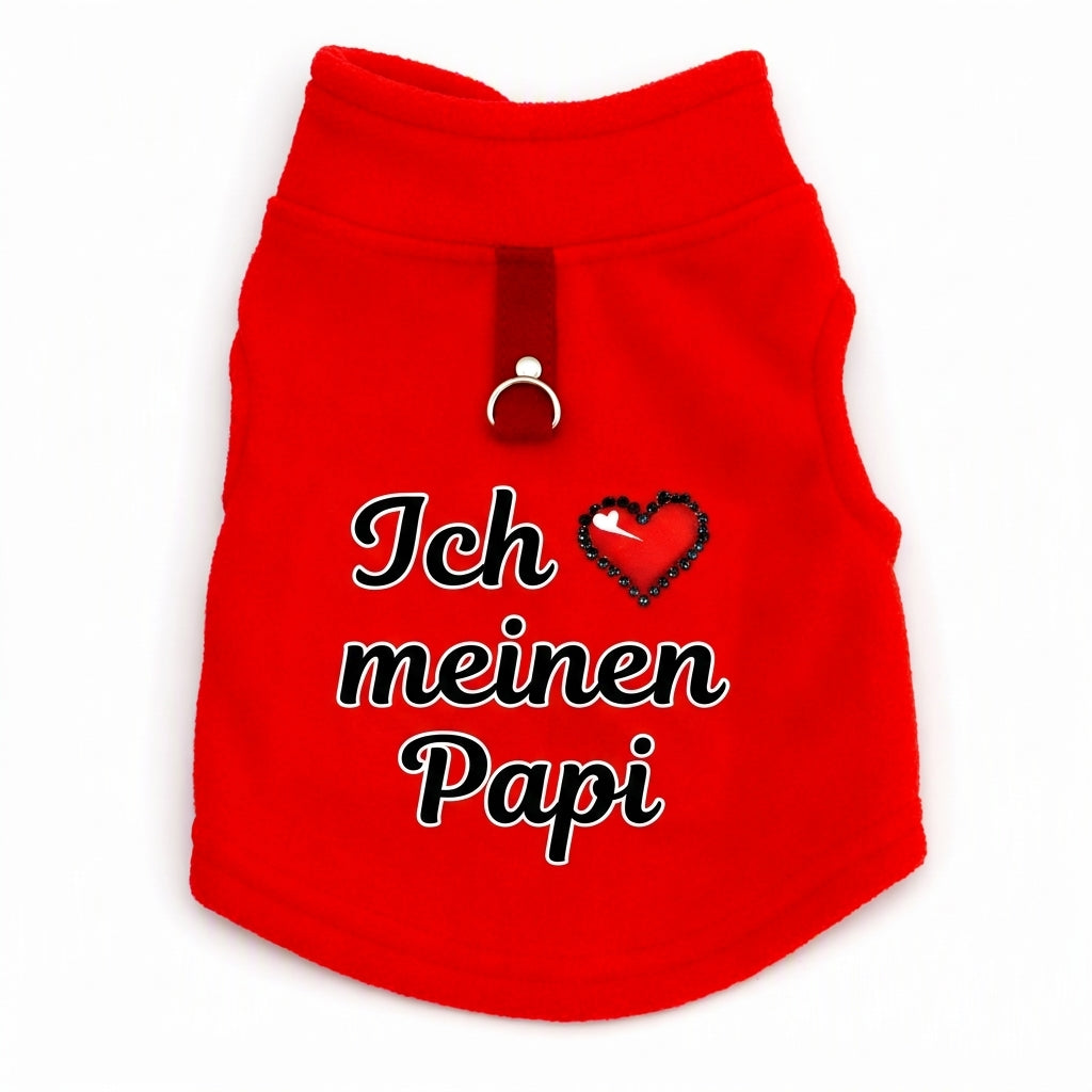 ✨ Warmes Haustierpullover mit Leinenring — "Love Dad & Mum"-Design ❄️