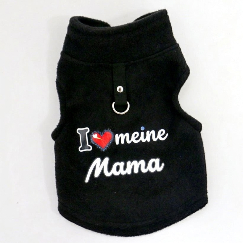 ✨ Warmes Haustierpullover mit Leinenring — "Love Dad & Mum"-Design ❄️
